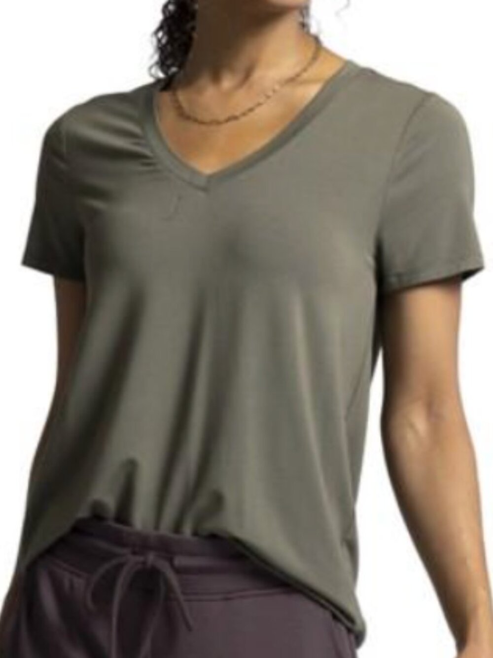 RECREATION Tatiana V-Neck T-Shirt - Grape Leaf